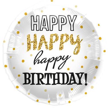 Happy Birthday gouden stippen 45 cm ( niet gevuld )