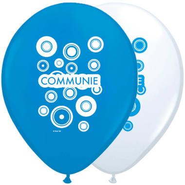 Communie Ballonnen Blauw-Wit - 8 stuks 